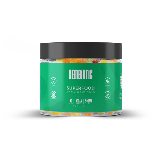 Hembiotic 500mg Functional CBD Gummy Bears - 100g