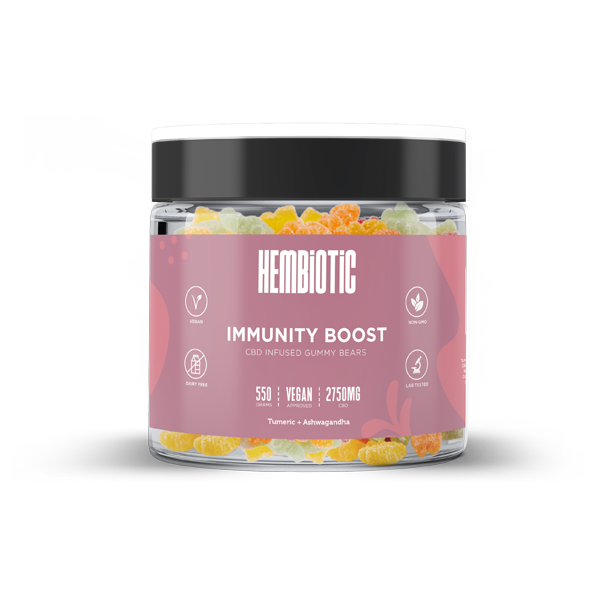 Hembiotic 2750mg Bulk Functional CBD Gummy Bears - 550g