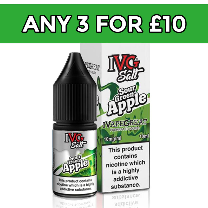 IVG 50/50 Sour Green Apple E Liquid 10ml