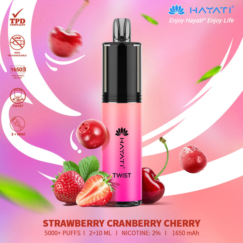 Hayati Twist 5000 Strawberry Cranberry Cherry