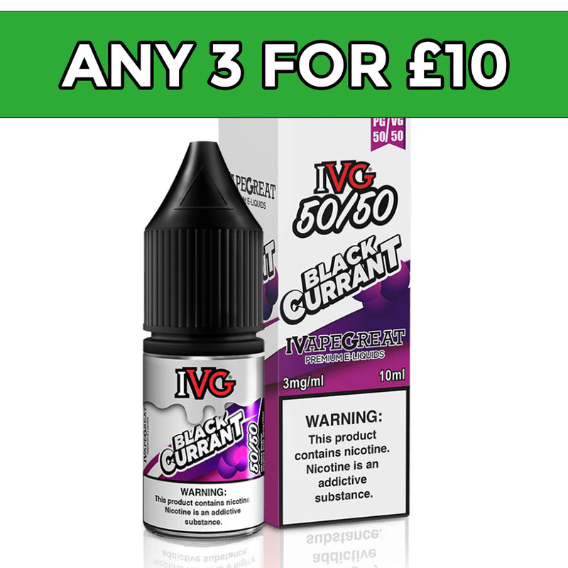 IVG 50/50 Blackcurrant E Liquid 10ml