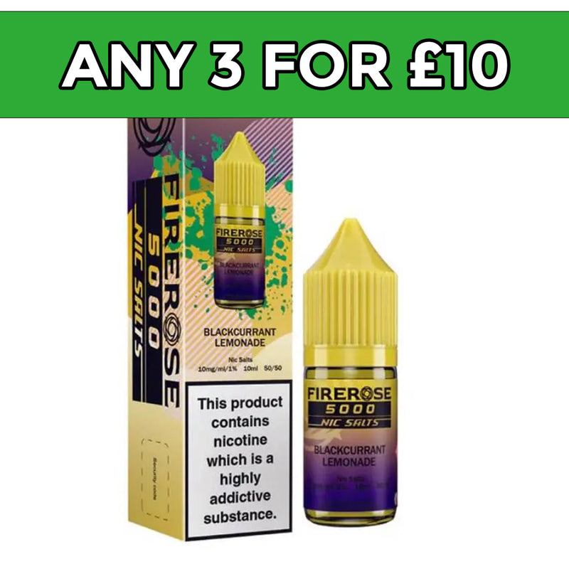 Firerose 5000 Blackcurrant Lemonade 20mg Nic Salt E-Liquid Salts 10ml