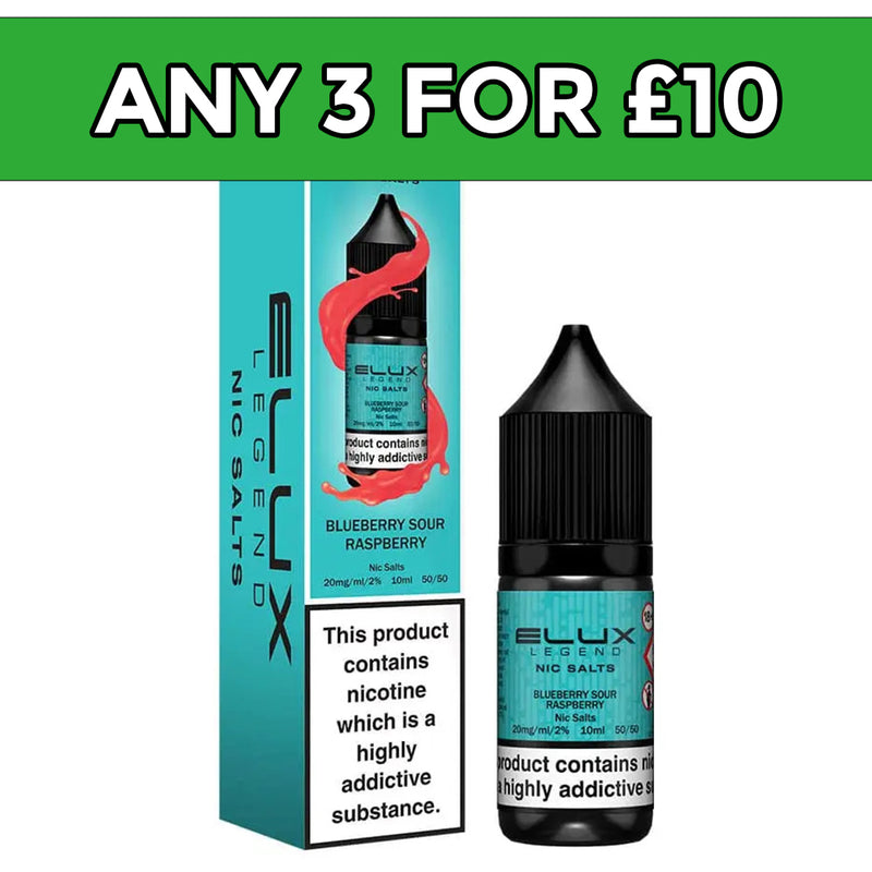 Elux Legend Blue Sour Raspberry 20mg Nic Salt E-Liquid 10ml