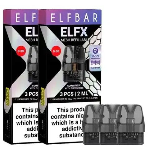 Elf Bar ELFX Replacement Pods - 0.6Ω/0.8Ω