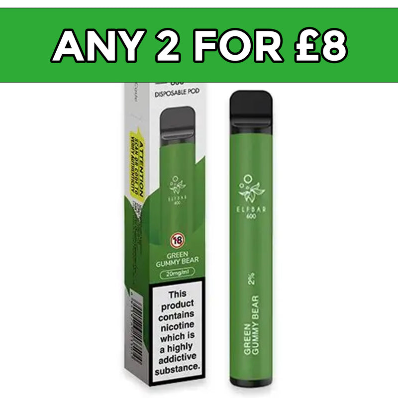 Elf Bar Green Gummy Bear Disposable Vape