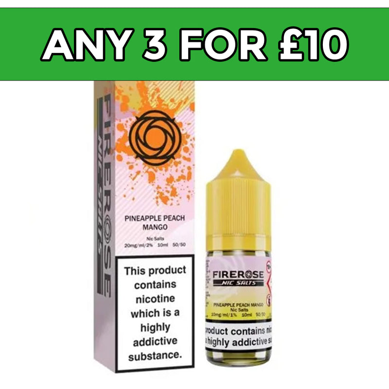 Firerose 5000 Pineapple Peach Mango Nic Salt E-Liquid Salts 10ml