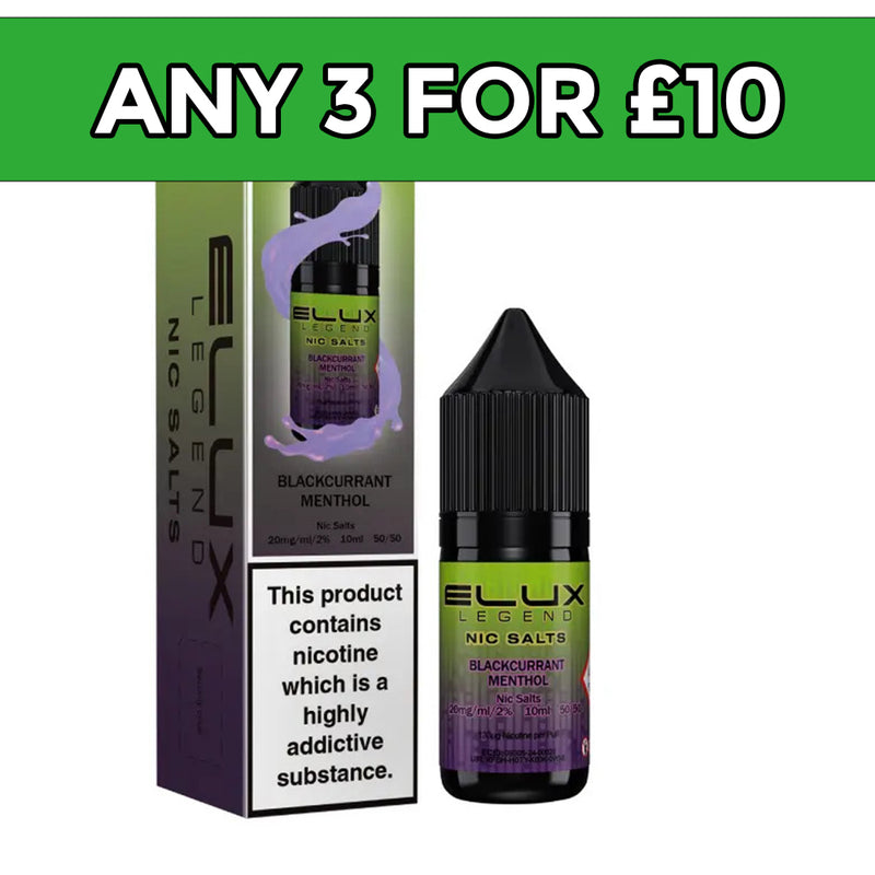 Elux Legend Blackcurrant Menthol 20mg Nic Salt E-Liquid 10ml