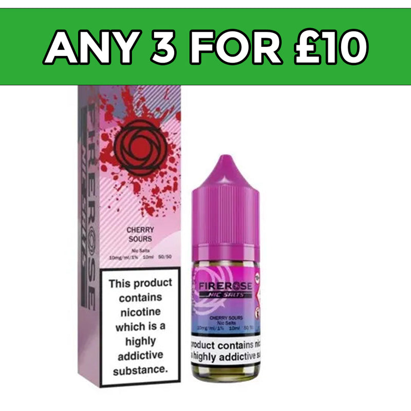 Firerose 5000 Cherry Sours 20mg Nic Salt E-Liquid Salts 10ml