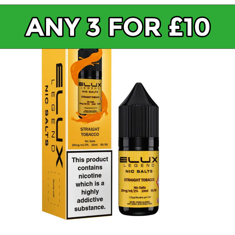 Elux Legend Straight Tobacco Nic Salt E-Liquid 10ml