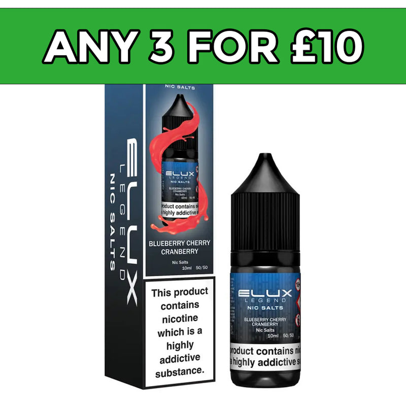 Elux Legend Blueberry Cherry Cranberry Nic Salt E-Liquid 10ml